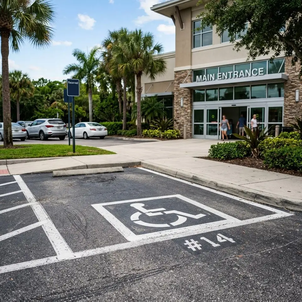 Reserved Space Striping service illustration for a Southwest Florida property