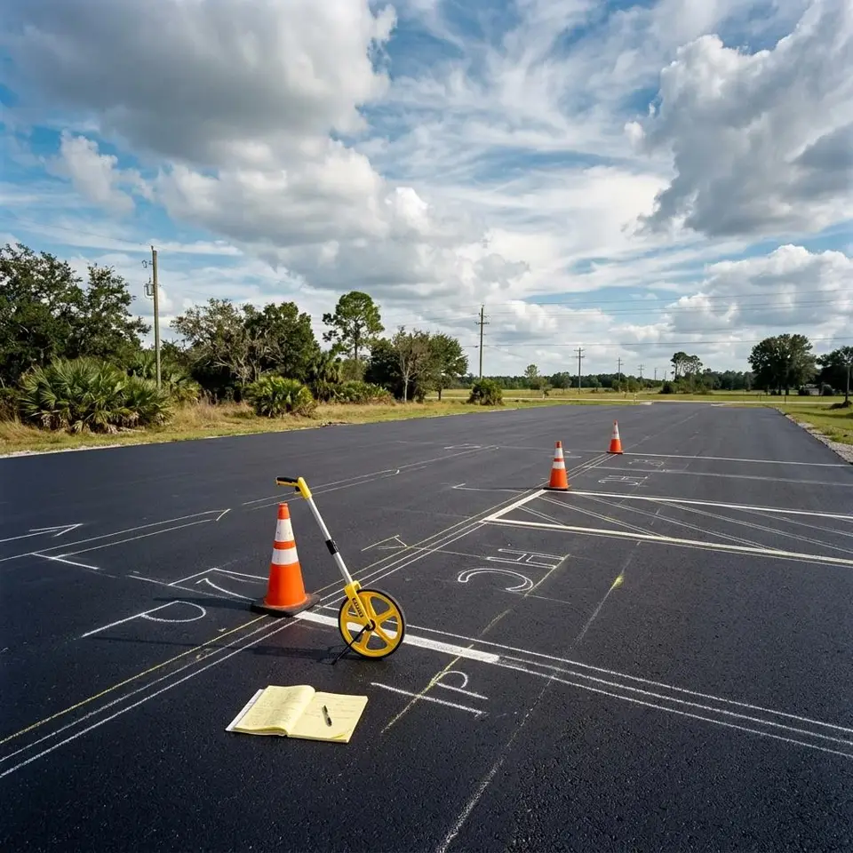 New Lot Layout Striping service illustration for a Southwest Florida property