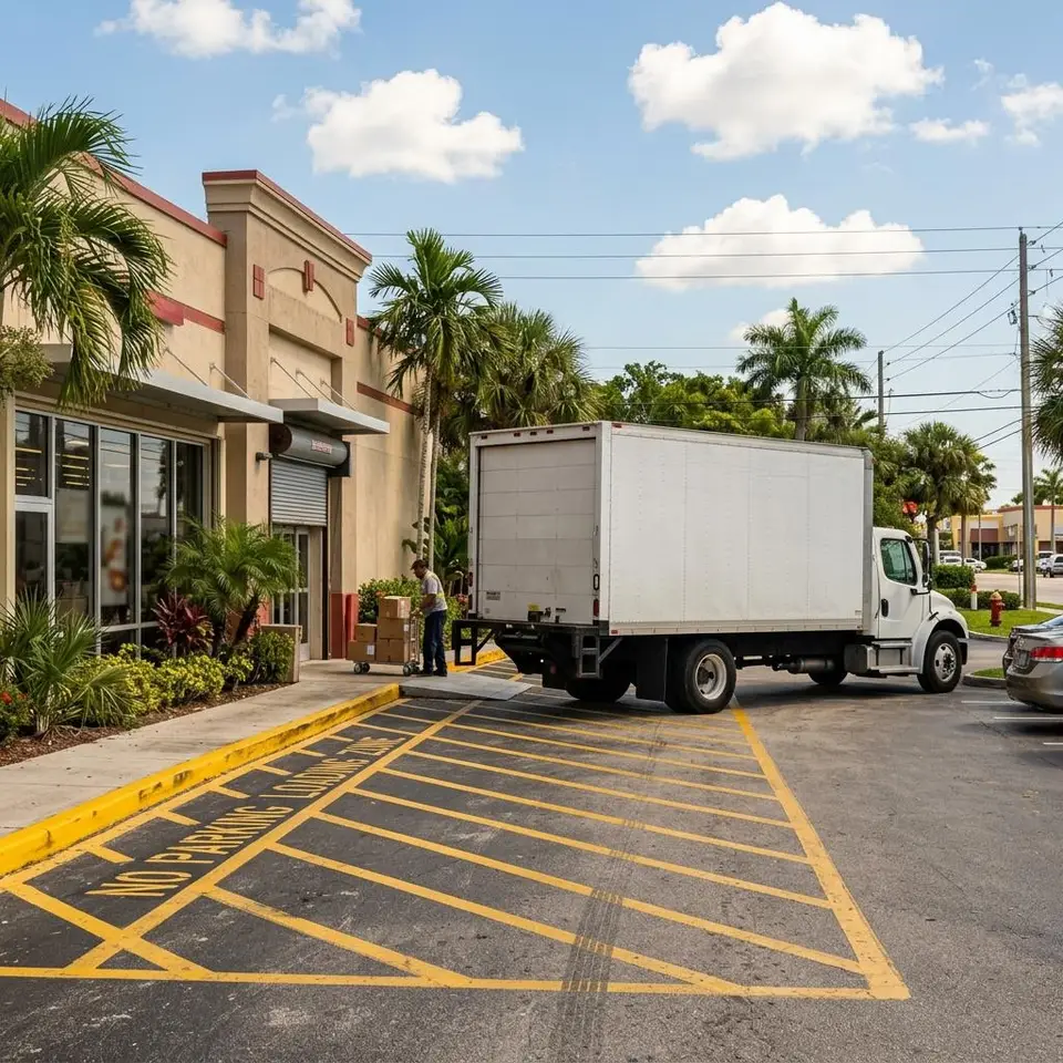Loading Zone Striping service illustration for a Southwest Florida property