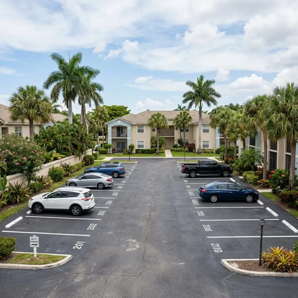 Apartment Complex Striping service illustration for a Southwest Florida property