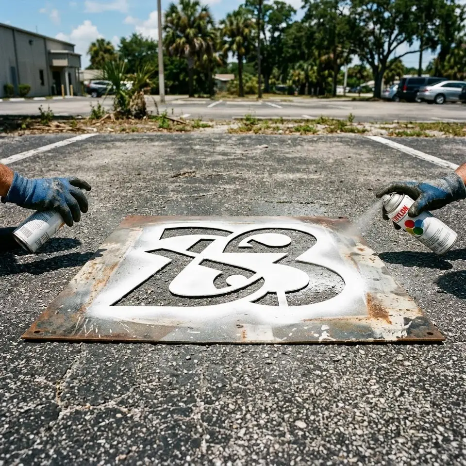 Pavement Stencil Marking service illustration for a Southwest Florida property