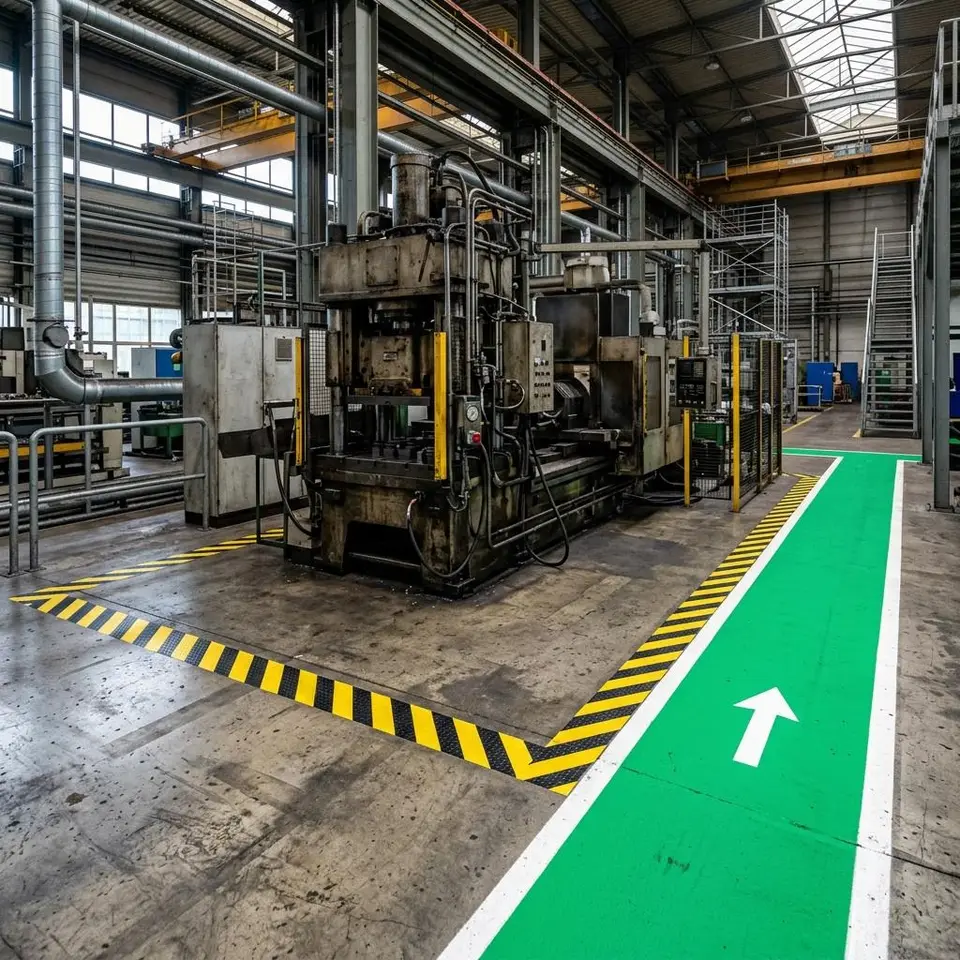 Industrial Safety Floor Marking service illustration for a Southwest Florida property