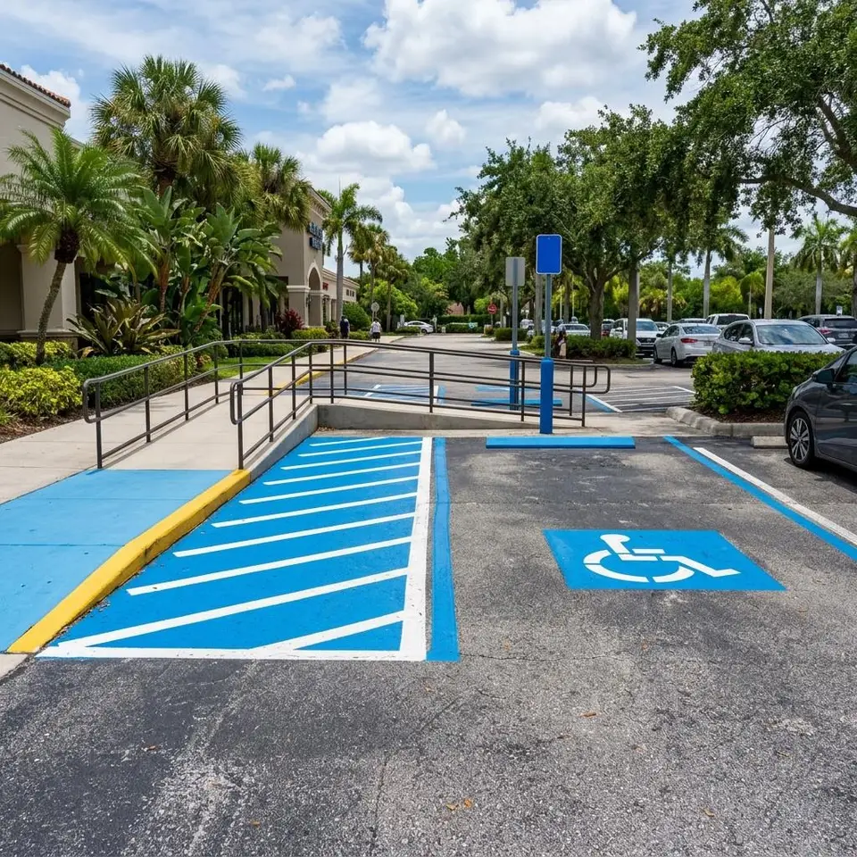 Van Access Aisle Striping service illustration for a Southwest Florida property
