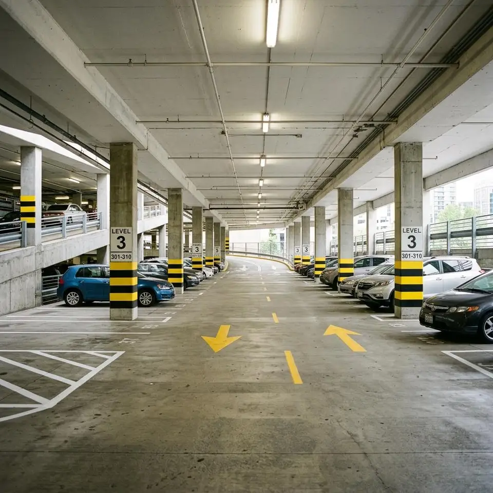 Parking Garage Striping service illustration for a Southwest Florida property