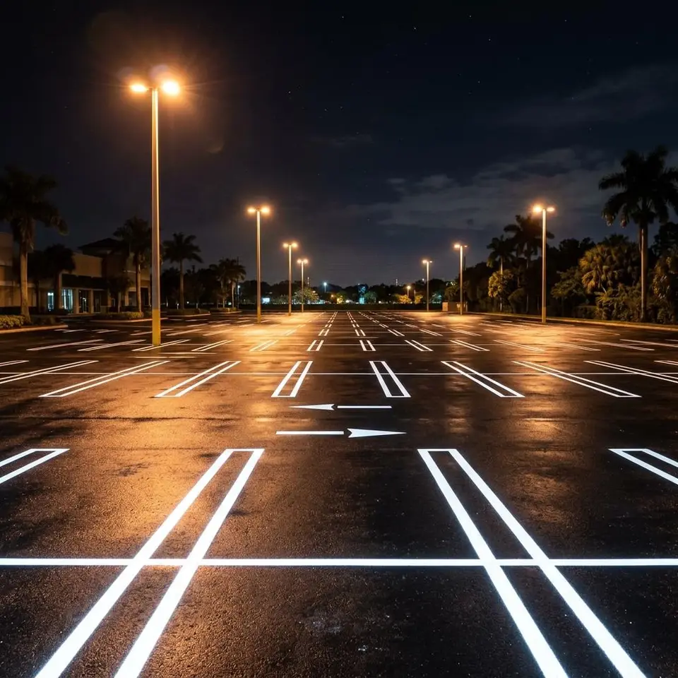 Overnight Parking Lot Striping service illustration for a Southwest Florida property